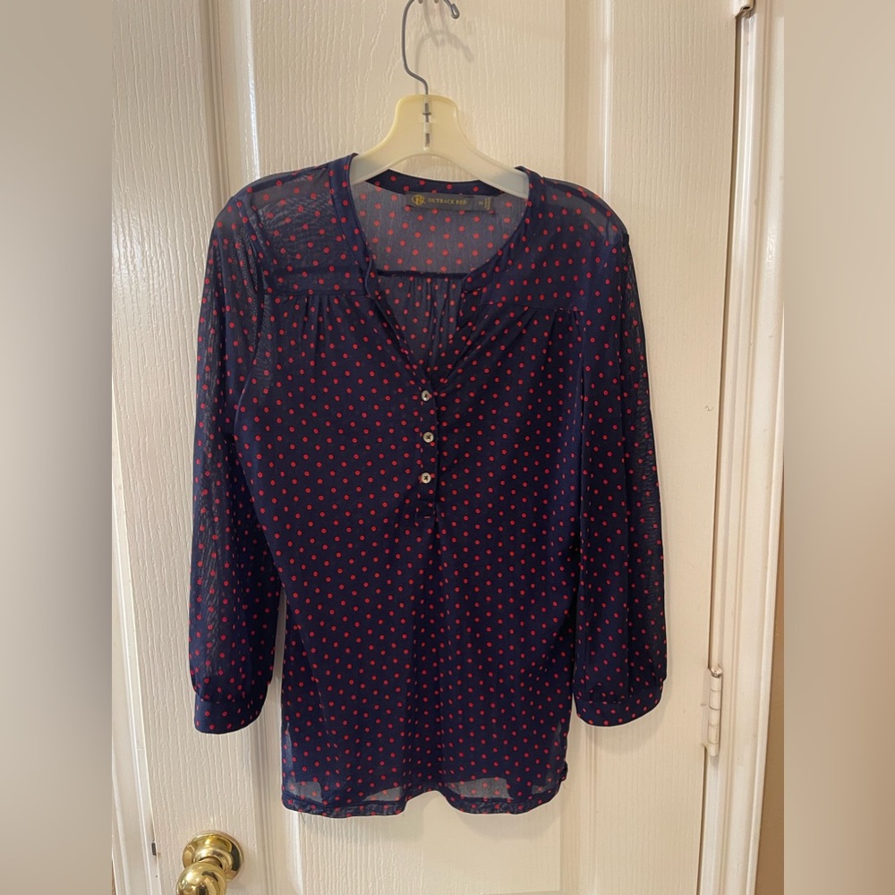 Outback Red Nylon Polka Dot Shirt